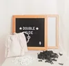 Wood Crafts Double side10x10 oak frame felt letter board Changeable letterboard decorative message boards Christmas decoration
