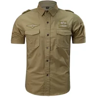

Brand New 100% Cotton Military Cargo Shirt Men Short Sleeve Plus Size shirt 5XL 6XL Summer Army Tactical Men Shirt Chemise Homme