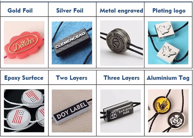 Custom Logo Plastic Hang Tag Cord Hangtag Seal String Loop For Garment