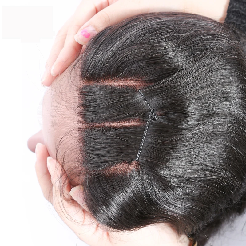 

4x4 3 Part Brazilian Virgin Hair Straight 100% Unprocessed Human Hair Bundles with Lace Closure Natural Black Swiss Lace Closure