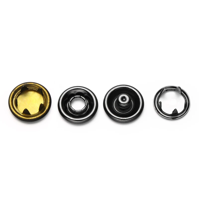 Custom 13L Black Enamel Cap Brass Metal Ring Prong Snap Button Fastener 