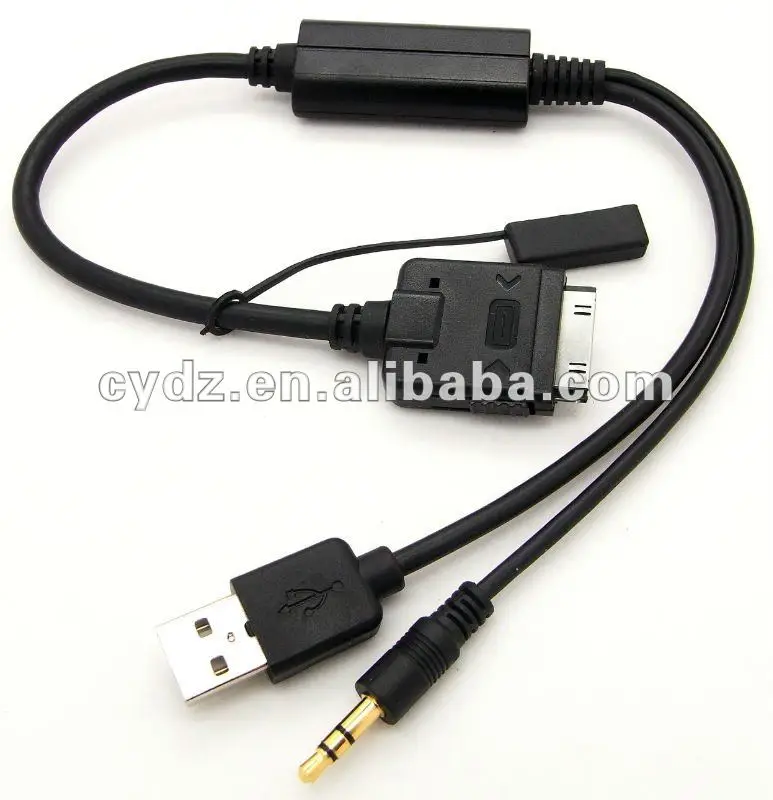 Black 2 In 1car Usb Aux Jack For Bm W With Ipod Iphone 4gs Buy