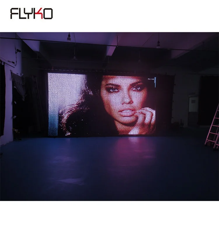 

fireproof P3.5 flexible display video function decoration 3x5m full sexy video dj party equipment led stage curtain, Full color