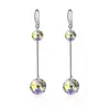 Round shaped long drop earrings