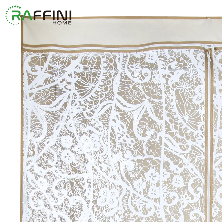 
Luxuriant White Lase Pattern Non-woven+PVC+Iron Clothing Storage Organizer 