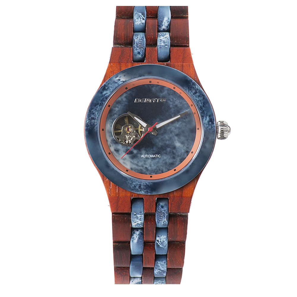 

waterproof automatic wrist men wood with ceramic skeleton mechanical watches