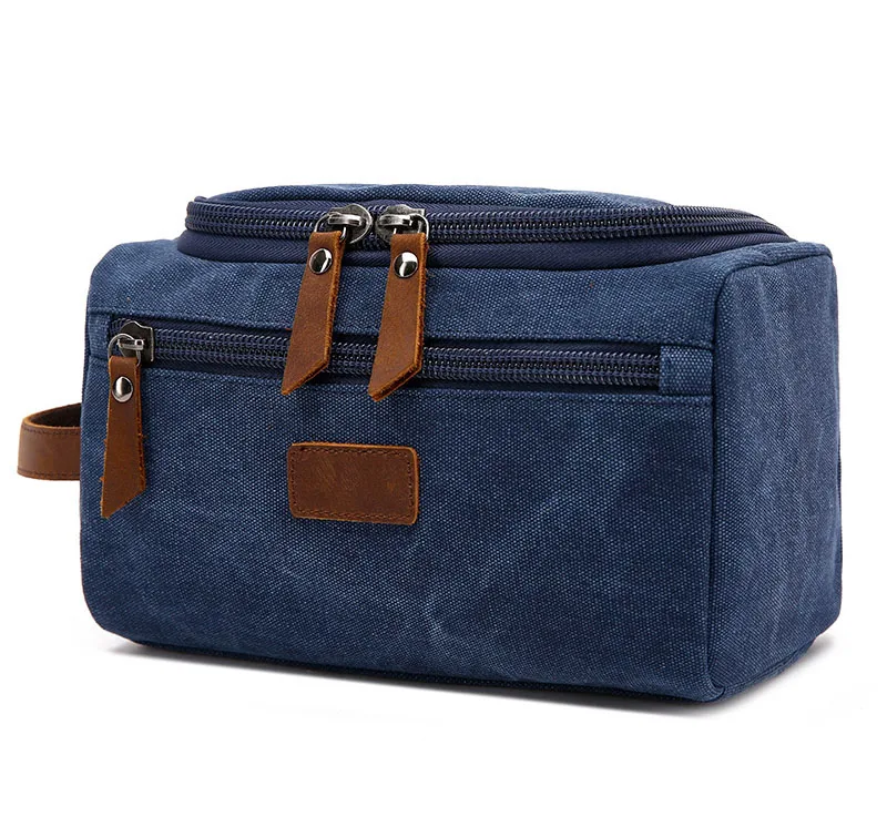 

New Arrival Canvas Shaving Kit Cosmetic Bag Men Travel Toiletry Bag