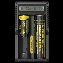 100% Brand New Nitecore UM20 Smart Battery Charger LCD Display Battery Charger Universal Nitecore Charger with usb cables 18650