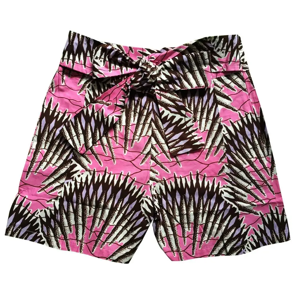 

African Print Beautiful Cotton Kitenge Waxed Elastic Beach Shorts