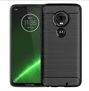 Full Protective Carbon Fiber Phone Case TPU Cover For Motorola Moto G7 Play Plus Power