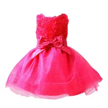 Novas meninas vestido de alta – grau 1 ano de aniversário Baby Girl Dresses crianças crianças roupas de verão sem mangas rendas aniversário traje