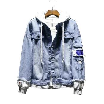 jean hooded jacket men's