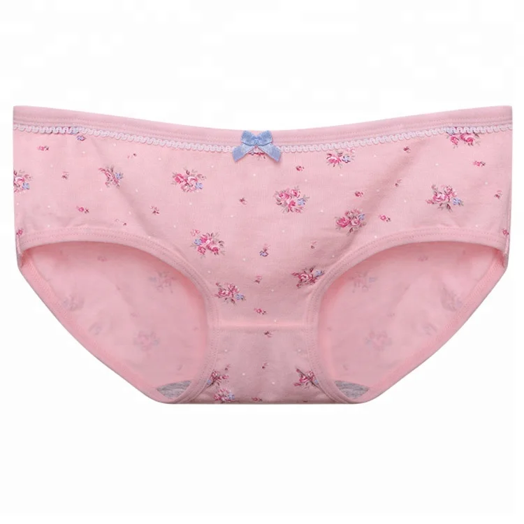 Fashion Show Lady Yourng Girls Cotton Knickers Wearing Japanese Pink