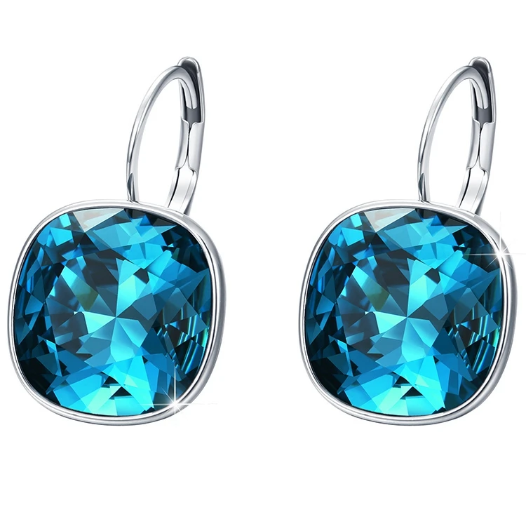 XE2115 xuping blue stone earrings in gold crystals from Swarovski
