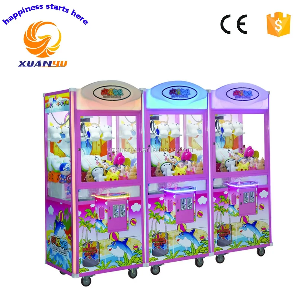 New products 2016 coin operated game Happy dolphin series simulator arcade catch toy claw crane machine for shopping mall