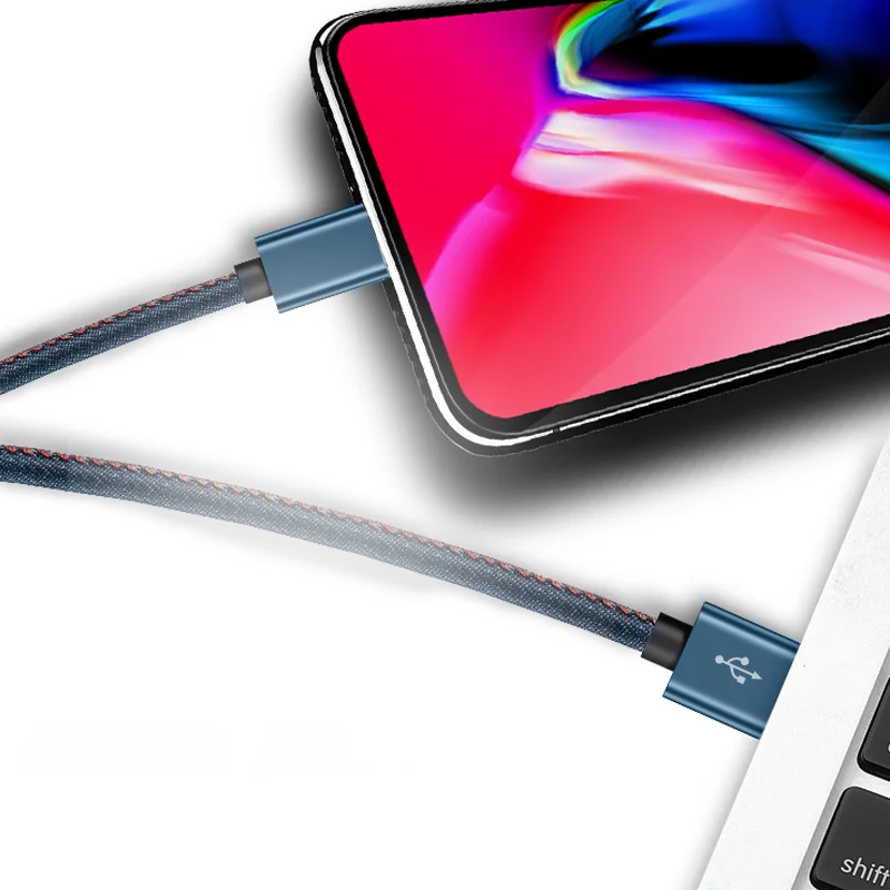 
Wholesale Cheap Jean Denim Fast Charging USB Cable for Android 