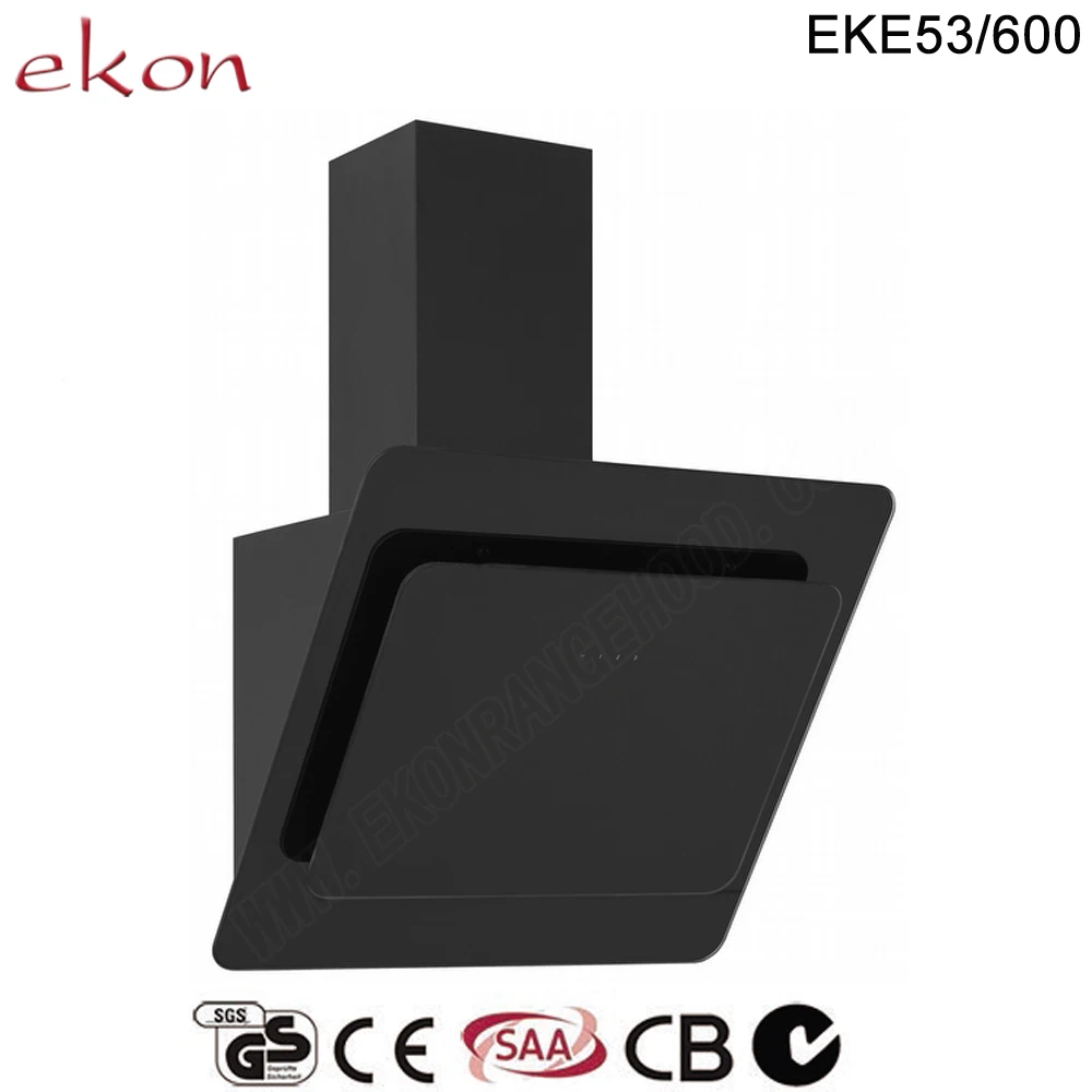 
GS CE Rohs Approved 60cm Factory Direct Prices Hot Selling Black Glass Campana De Cocina 