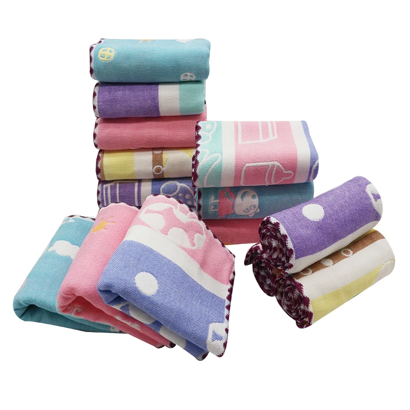 Wholesale Best Cotton Gauze Baby Towel With Beautiful Jacquard Cotton Face Towel