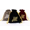 Outing portable thickening cosmetics jewelry change storage bucket bag velvet drawstring pouch