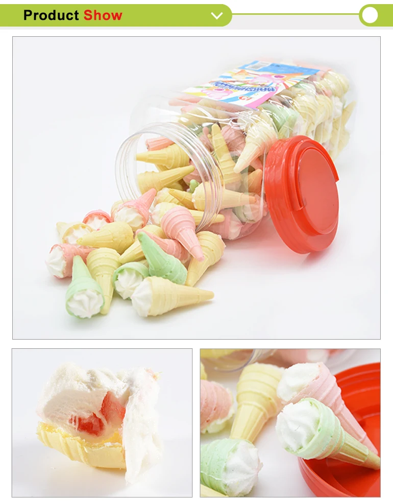 Kosher Sweets Colorful Ice Cream Marshmallow Cone Cotton Candy