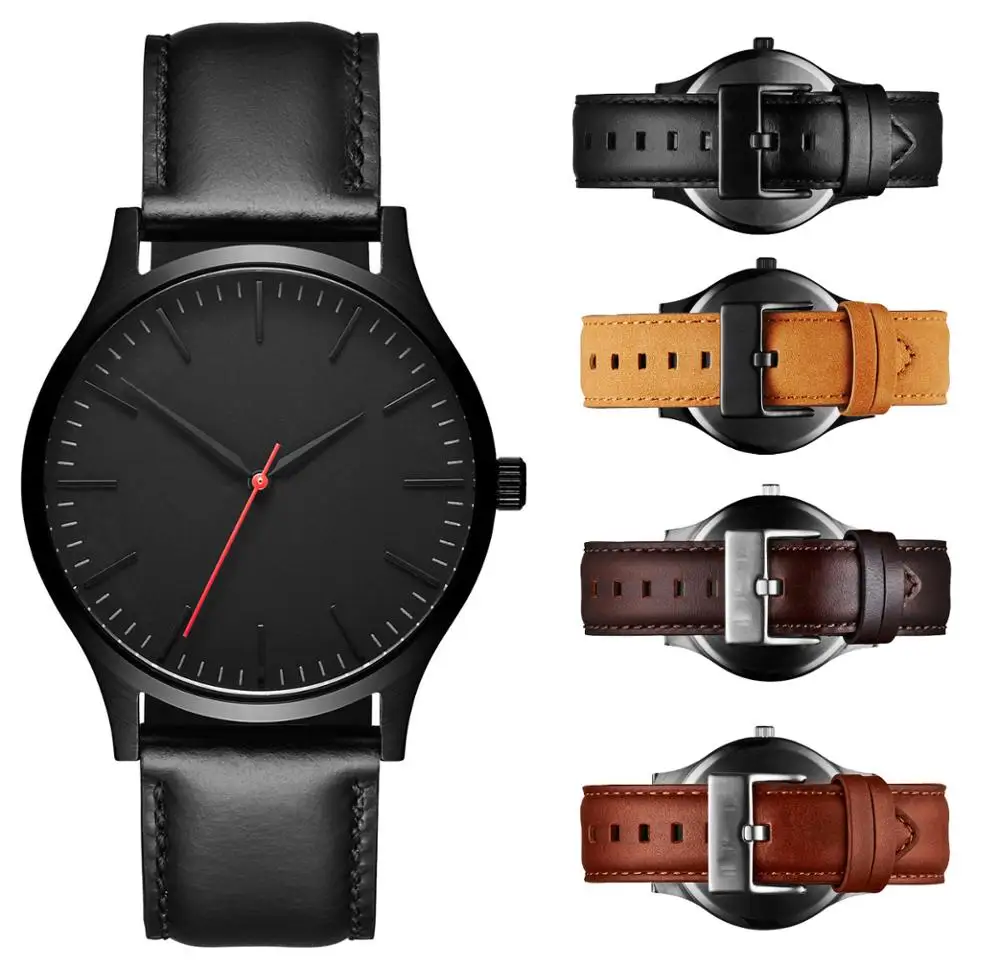 

Men's Watch Sports Minimalistic Watches For Men Wrist Watches Leather Relojes Watch Male, 7 colors can be mxied