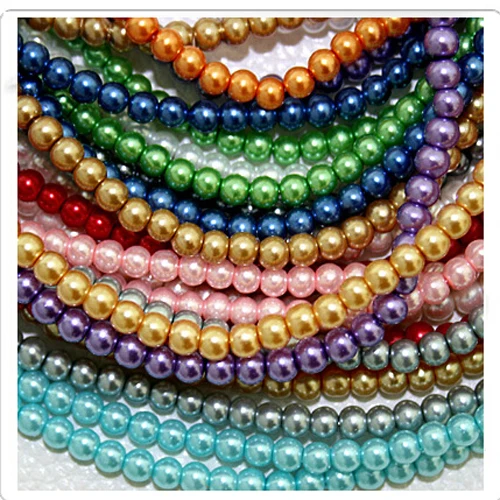 

4 6 8 10mm Colorful Round Glass Spacer Imitation Pearl Beads for Jewelry Making DIY Craft Jewelry Making Accessories Decoration