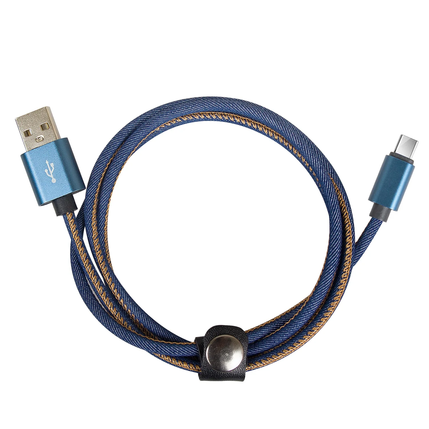 

2021 Hot Sales 3FT Black Denim USB Phone Charging Cable for Iphone, Black/blue/red