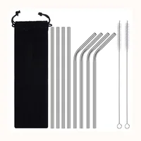 

Barware New Product Ideas 2020 Kitchen Accessories Reusable Food Grade Colored 304 Stainless Steel Straw Set With Cleaning Brush