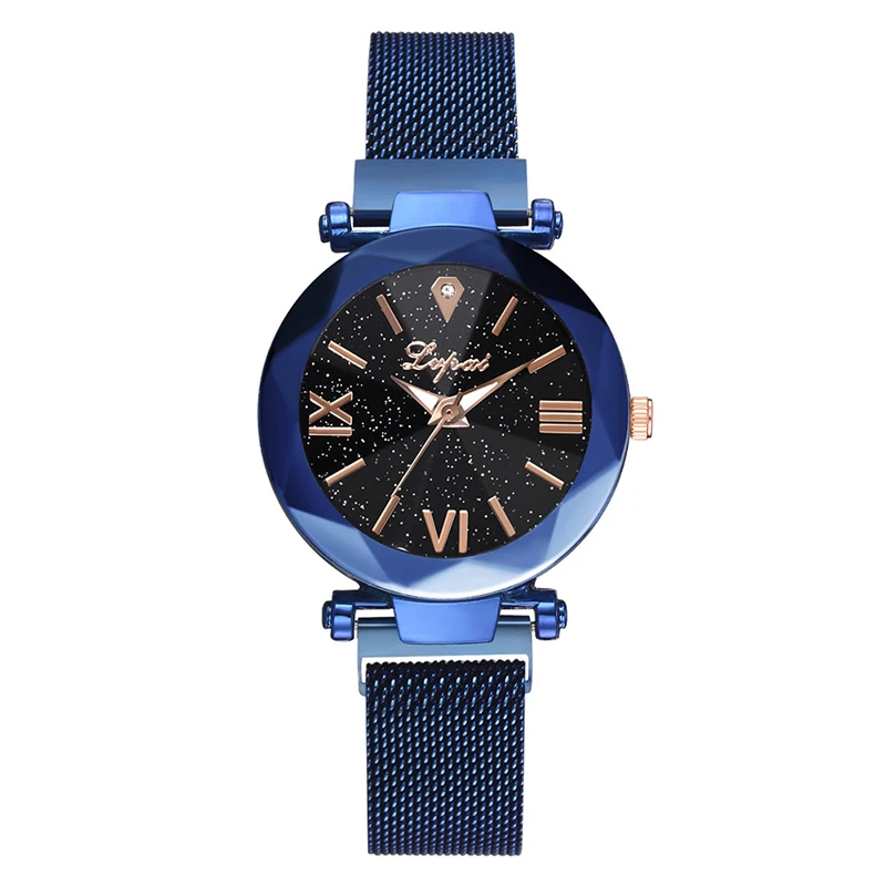 

Popular Women Watches Fashion Elegant Magnet Buckle Lady Wristwatch 2019 Starry Sky Roman Numeral Quartz Watch (KWT82088), As the picture