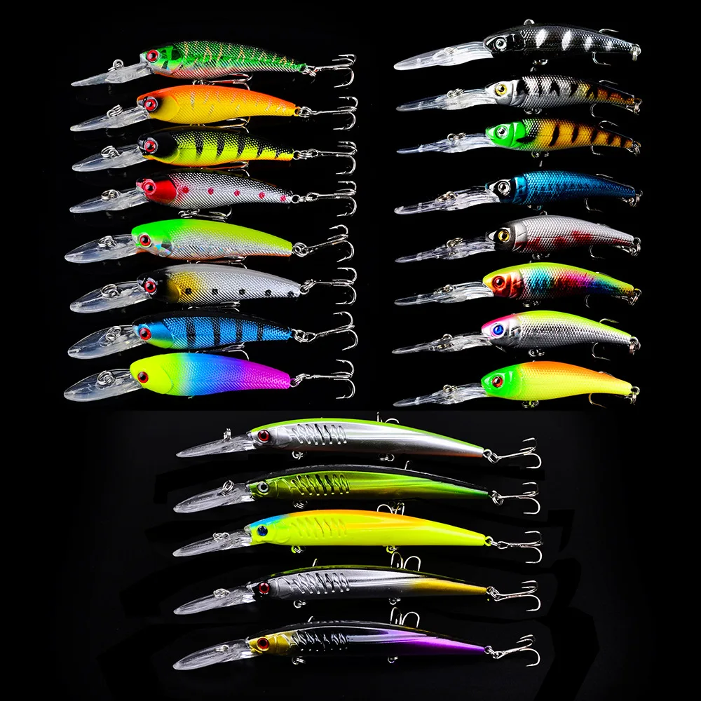 

Wholesale 21Pcs Fishing Lures Kit Freshwater Bait Tackle Kit for Bass Trout Fishing Accessories Including Minnow Lure