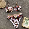 Summer Padded Wrapping Bow Two Piece Bikini Set Sexy Bandage Brazilian Print Swimwear Women 2019 New Arrival Swimsuit