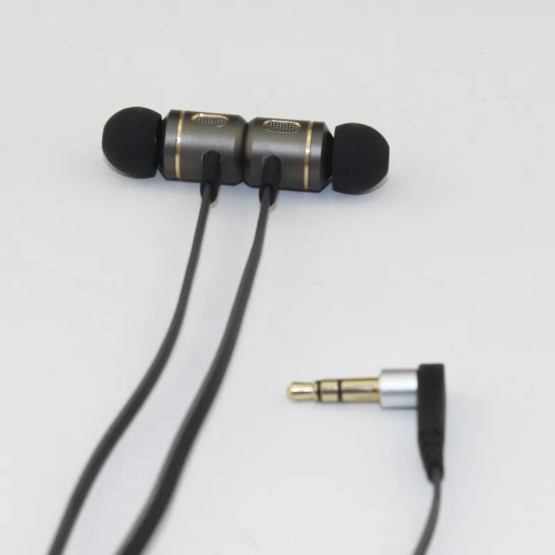 

New Original Stereo Earphone White Black Handfree Headset Wire Metal Magnetic Earbud, Multi