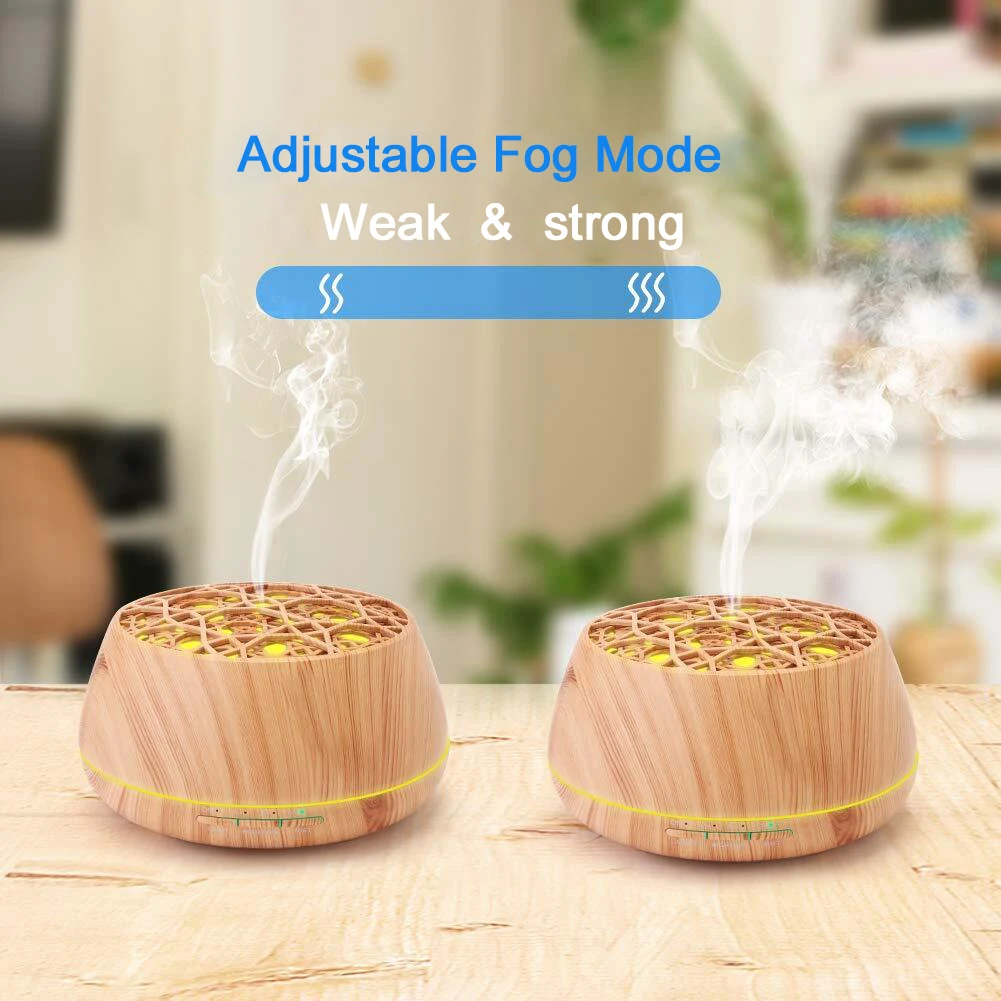 Home Electric 7 Led Change Wood Grain Aromatherapy Essential Oil Diffuser With Speaker And Wifi