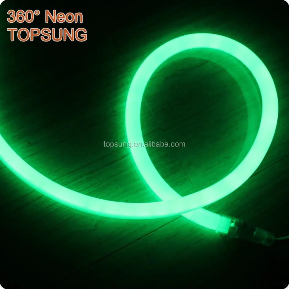 110v 220v 25mm Round Led Neon Tube 240leds/m 16w Silicone Flexible 360
