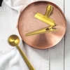 3-pcs Copper Plated Stainless Steel Coffee Spoon With Bag Clip