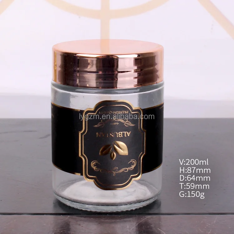80ml 110ml 200ml Luxury Small Glass Jar Rose Gold Lid For Spice Food Honey Buy Glass Jars With