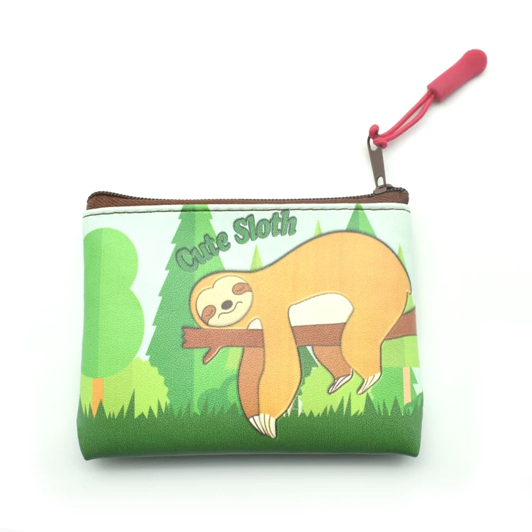 Printed Mini Women Wallets Bags PU Zipper Change Coin Purse