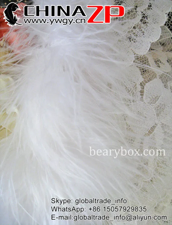 
NO.1 Feathers Supplier CHINAZP in Stock Factory Wholesale Natural Bleached White Turkey Marabou Feather Plumage Boas 
