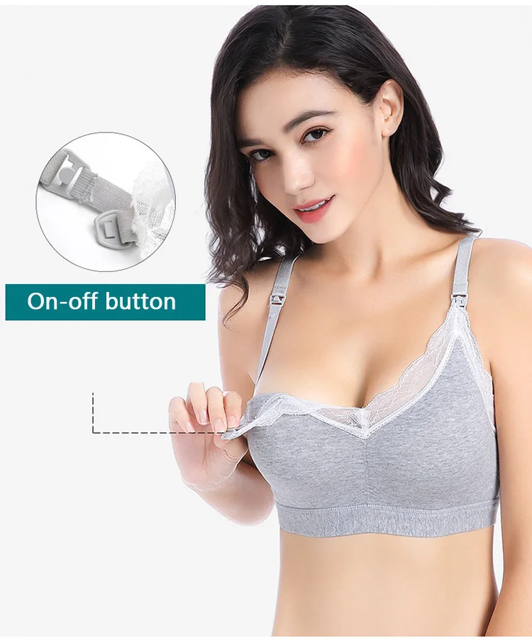 Fashion Wireless Maternity Open Breast Feeding Nursing Bra Gather Push