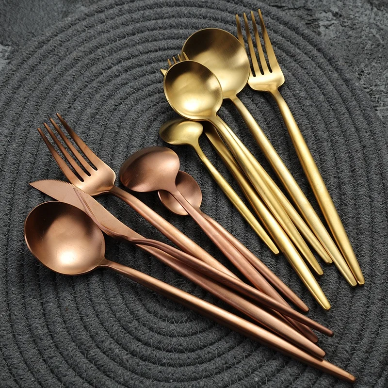 

Rose gold cutlery stainless steel Portugal flatware gold cutlery, Gold/grey/rose gold/sliver