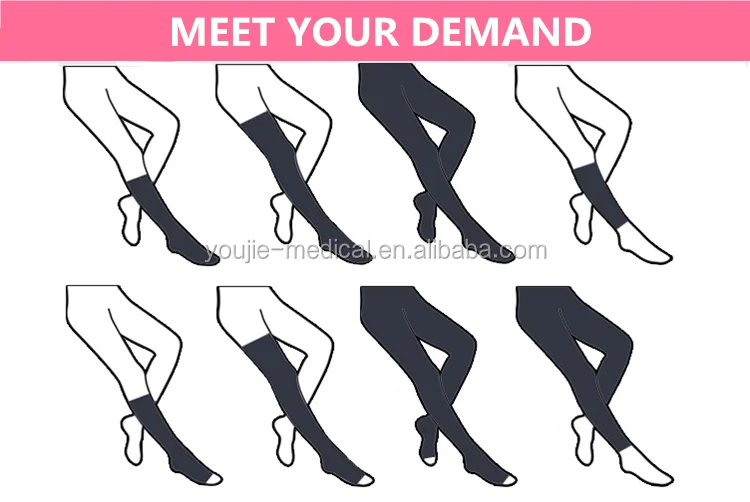 Wholesale Medical Grade Two Varicose Veins High Waist Compression Stockings For Women And Men