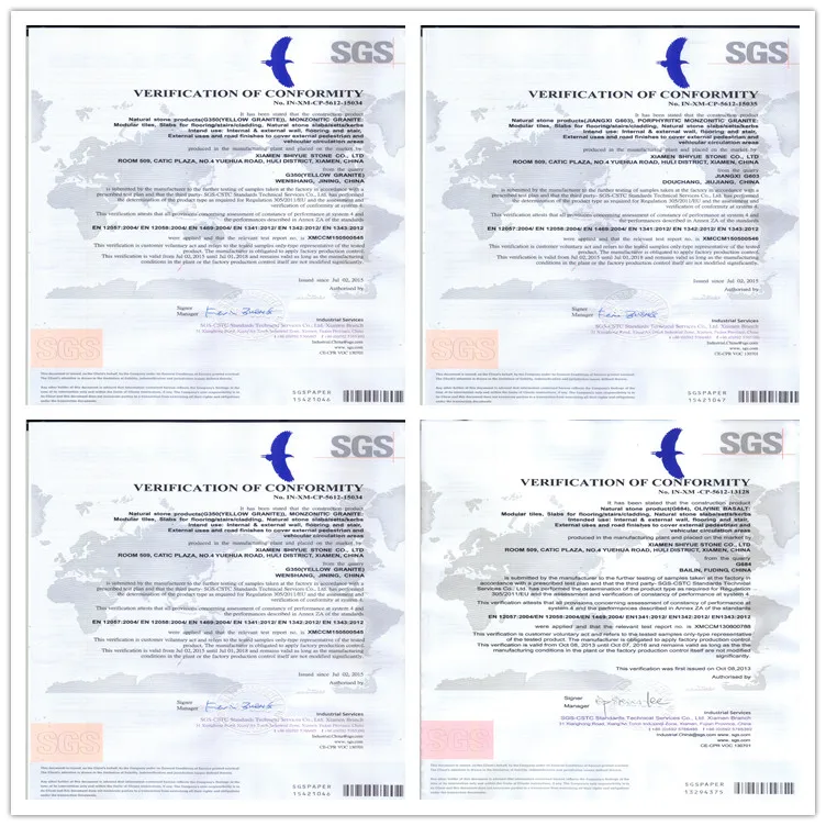 SGS CERTIFICATE