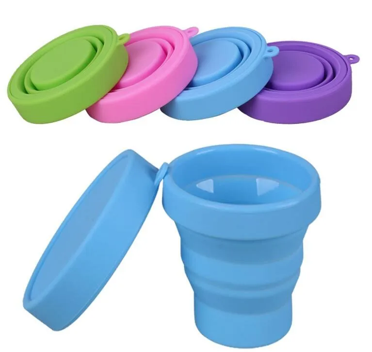 Silicone Collapsible Water Cups Plastic Retractable Folding Telescopic ...