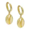 Gold plated fashion jewelry dangle charm earring cute lovely sea shell design for girl