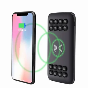 Wireless Portable Charger 10000mAh 10W Fast Qi Wireless Power Bank  Suction Cup, Type-C power bank