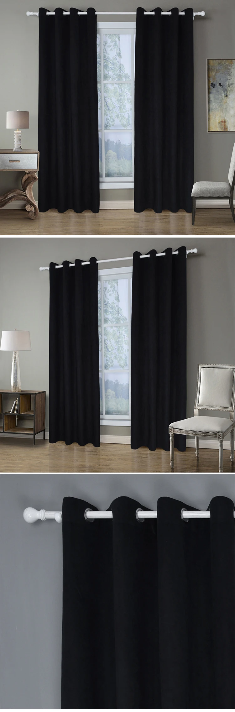 Factory direct sales best price solid color half shading curtains