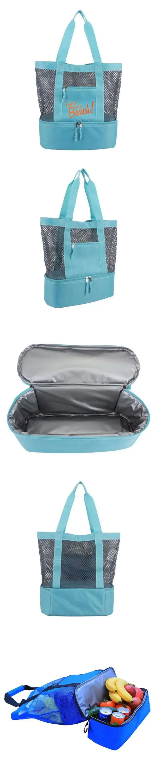 Factory Price Picnic Insulated Large Cooler Custom Mesh Pack Tote Beach