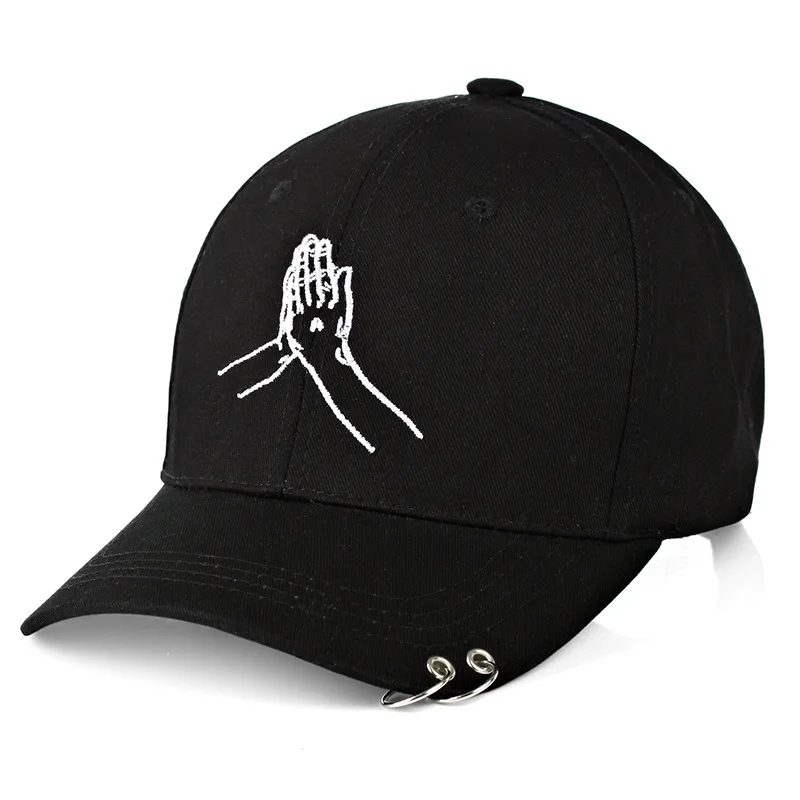 

Wholesale circular ring sports hat/Custom embroidery logo hand woven black sports cap/cap hat
