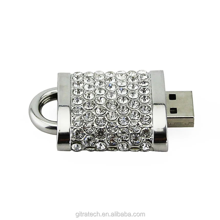 

Gift White Lock Shape Jewelry USB Flash Pen Drive Gift Box