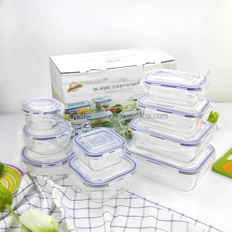 

High borosilicate heat resistant glass storage food container, Transparent